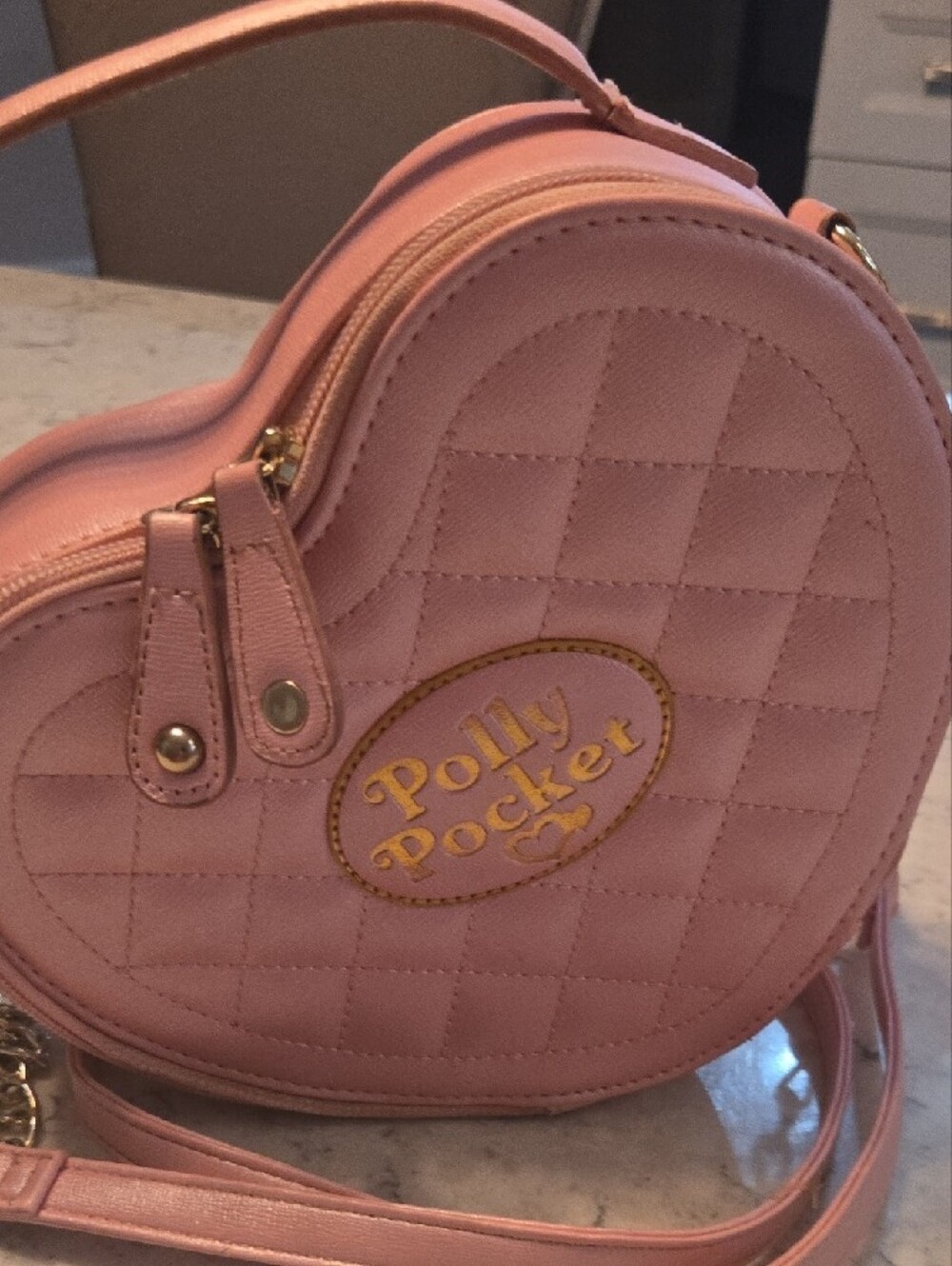 Hot Topic Polly Pocket Heart Purse & Wallet Matching Set Quilted Crossbody AS IS - Picture 8 of 16